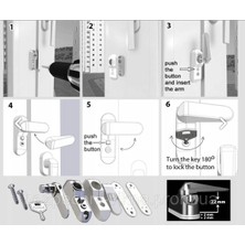Penkid 5 Adet Penkid Pvc Çocuk Emniyet Hırsız Güvenlik Kilidi Anahtarlı
