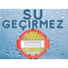 Hubstein 3 Modlu 3 Renk Kombo 51W Siyah Yuvarlak Off Road 12/24V Çalışma Tekne Lambası-Beyaz/mavi-Kırmızı/flaş Işık