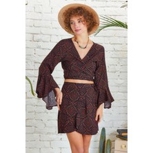 Los Banditos Etekbohem Stil Desenli Anvelop Mini Etek