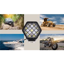 Hubstein 48W Altıgen Kafesli Siyah 16 LED Off Road Tekne Çalışma Lambası