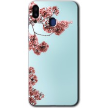 MRC İletişim Samsung Galaxy M20 Kılıf Hd Desen Baskılı Arka Kapak - Japon Çiçeği