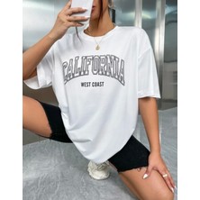 Amor Man Büyük Beden Özel Tasarım Californıa Baskılı Pamuk Oversize Kadın T-Shırt