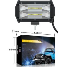 Hubstein Dc 9-30V Su Geçirmez Çift Sıra 24 LED Off Road Spot Lambası 72W