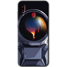 MRC İletişim Samsung Galaxy A20 Kılıf Hd Desen Baskılı Arka Kapak - Astronot