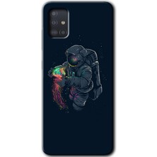 MRC İletişim Samsung Galaxy A51 Kılıf Hd Desen Baskılı Arka Kapak - Astronot Kıyafeti