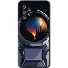 MRC İletişim Samsung Galaxy A72 Kılıf Hd Desen Baskılı Arka Kapak - Astronot