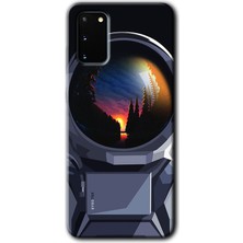 MRC İletişim Samsung Galaxy S20 Kılıf Hd Desen Baskılı Arka Kapak - Astronot