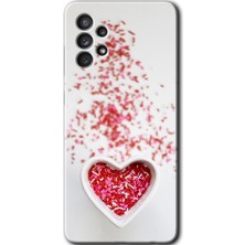 MRC İletişim Samsung Galaxy A72 Kılıf Hd Desen Baskılı Arka Kapak - Kalpli Şekerleme