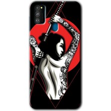 MRC İletişim Samsung Galaxy M21 Kılıf Hd Desen Baskılı Arka Kapak - Samurai Girl