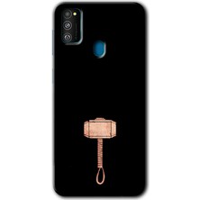 MRC İletişim Samsung Galaxy M21 Kılıf Hd Desen Baskılı Arka Kapak - Thor Çekiç