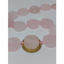 Yaşam Tohumu Pembe Kuvars Taşı Sekizgen Şekilli/adet (35685-1)