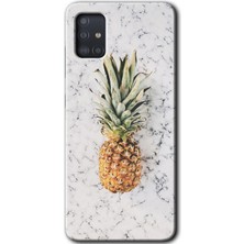 MRC İletişim Samsung Galaxy A51 Kılıf Hd Desen Baskılı Arka Kapak - Ananas