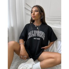 Amor Man Büyük Beden Özel Tasarım California Baskılı Pamuk Oversize Ter Tutmayan Kadın T-Shırt