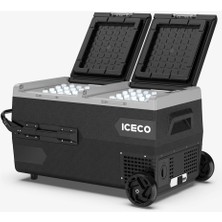 Iceco K75D 12/24VOLT 75 Litre Akülü/kablolu/ Çift Bölmeli Kompresörlü Tekerlekli Outdoor Oto Buzdolabı/dondurucu (Akü Dahil Değildir)