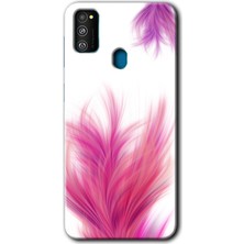 MRC İletişim Samsung Galaxy M30S Kılıf Hd Desen Baskılı Arka Kapak - Pembe Tüy