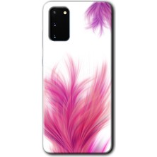 MRC İletişim Samsung Galaxy S20 Kılıf Hd Desen Baskılı Arka Kapak - Pembe Tüy