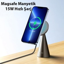 Polhammobile Polham 1 mt 15W Torpido Üstü Araç Içi Telefon Tutucu Magsafe Iphone 12,13,14 Serisi Kablosuz Şarj Aleti