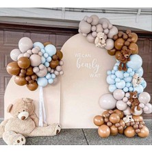 Bal10 Dünyası Deniz Kumu Makaron Mavi ve Karamel Balon Seti 50 Adet