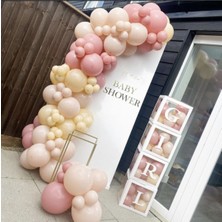 Bal10 Dünyası Sütlü Kahve Toz Pembe ve Deniz Kumu Balon Seti 50 Adet