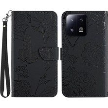 Lr Joyful Xiaomi Için HT03 13 5g Kelebek Çiçekleri Baskılı Cilt Touch Pu Tam Koruma Derisi Tam Koruma Telefon Kapağı Cüzdan Stand Akıllı Telefon Kılıfı Kayış (Yurt Dışından)