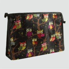 Feryal Baykuş Desenli Makyaj Çantası