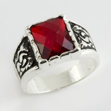 Feryal Kristal Taşlı Metal Erkek Yüzük