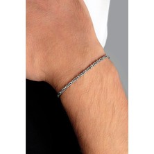 Doğan Silver 925 Ayar Gümüş 2,5 mm Kral Erkek Bileklik DGN20493