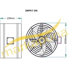 Fanex Drpkt 300 Dıştan Rotorlu 30 CM 2500 M³/h Kanal Tipi Aksiyel Sirkülasyon Fan