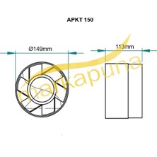 Fanex Apkt 150 Kanal Tipi 15 cm 305 M³/h Debi Aksiyal Plastik Gövdeli Fan