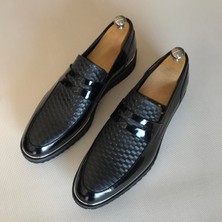 Terzi Adem İtalyan stil iç dış naturel deri rugan erkek ayakkabı siyah T9144