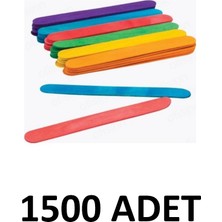 Puti 1500 Adet Ahşap Renkli  Büyük Geniş Dil Çubuğu  Abeslang  Ağda Çubuğu
