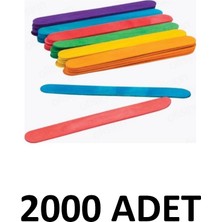 Ticon Puti 2000 Adet Ahşap Renkli  Büyük Geniş Dil Çubuğu  Abeslang  Ağda Çubuğu