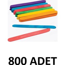 Puti 800 Adet Ahşap Renkli  Büyük Geniş Dil Çubuğu  Abeslang  Ağda Çubuğu