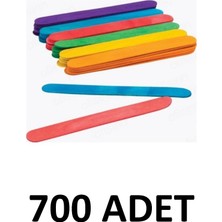Puti 700 Adet Ahşap Renkli  Büyük Geniş Dil Çubuğu  Abeslang  Ağda Çubuğu