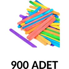 Puti 900 Adet Ahşap Renkli  Dar Dil Çubuğu  Abeslang   Çubuğu Dar
