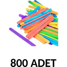 Puti 800 Adet Ahşap Renkli  Dar Dil Çubuğu  Abeslang   Çubuğu Dar
