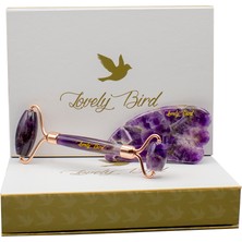 Lovely Bird Ametist Roller ve Guasha %100 Doğal Taş