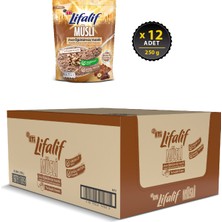 Eti Lifalif İnce Öğütülmüş Yulaflı Fındıklı, Kakao Çekirdekli, Kakaolu Müsli 12 x 250 gr