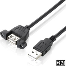 Mavi Ay Bilişim 2 Metre USB 2.0 Dişi Erkek Panel Montaj Uzatma Kablosu USB Panel Tipi Kablo