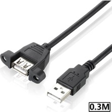 Mavi Ay Bilişim 0.30 cm USB 2.0 Dişi Erkek Panel Montaj Uzatma Kablosu USB Panel Tipi Kablo