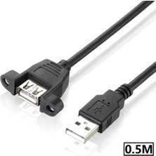 Mavi Ay Bilişim 0.5 cm USB 2.0 Dişi Erkek Panel Montaj Uzatma Kablosu USB Panel Tipi Kablo