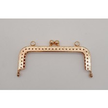 Angel Çanta Aksesuar 10.5 cm Dikdörtgen Çanta Klipsi Çanta Bursu Light Gold Metal