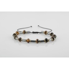 Osmanlı Doğal Taş Kaplan Gözü Hematit Doğal Taş Bileklik