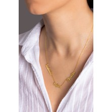 Lieza Kadın 925 Ayar Gümüş Üç İsimli Kolye