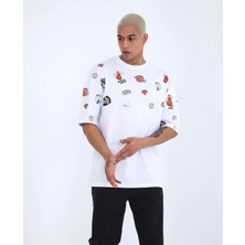 Amor Man Özel Tasarım Bisiklet Yaka Minimal Magnet Baskılı Pamuk Oversize Erkek T-Shırt