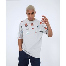 Amor Man Özel Tasarım Bisiklet Yaka Minimal Magnet Baskılı Pamuk Oversize Erkek T-Shırt