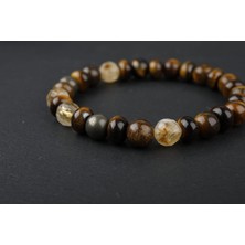 Osmanlı Doğal Taş Kaplan Gözü-Sitrin-Pirit Doğal Taş Bileklik