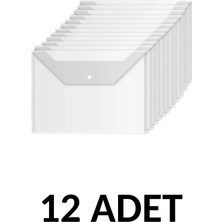 Noki 12  Adet  Şeffaf A4 Çıtçıtlı Dosya  Zarf Dosya