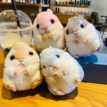 Hexingjie Store Hamster Bebek Kolye Yüzük ile Sevimli Karikatür Peluş Asılı Anahtarlık Anahtarlık Dekor  (Yurt Dışından)