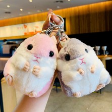 Hexingjie Store Hamster Bebek Kolye Yüzük ile Sevimli Karikatür Peluş Asılı Anahtarlık Anahtarlık Dekor  (Yurt Dışından)